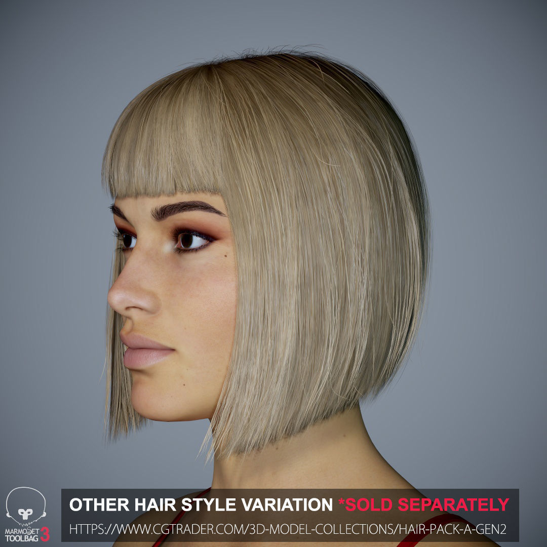 Female Character - Ana - Dress Low-poly 3D model_51