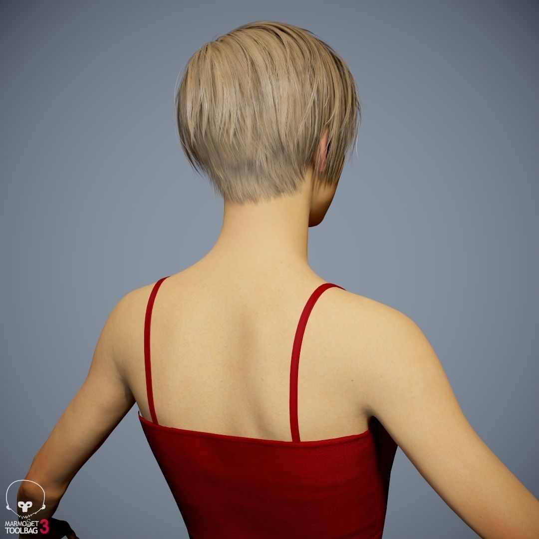 Female Character - Ana - Dress Low-poly 3D model_25