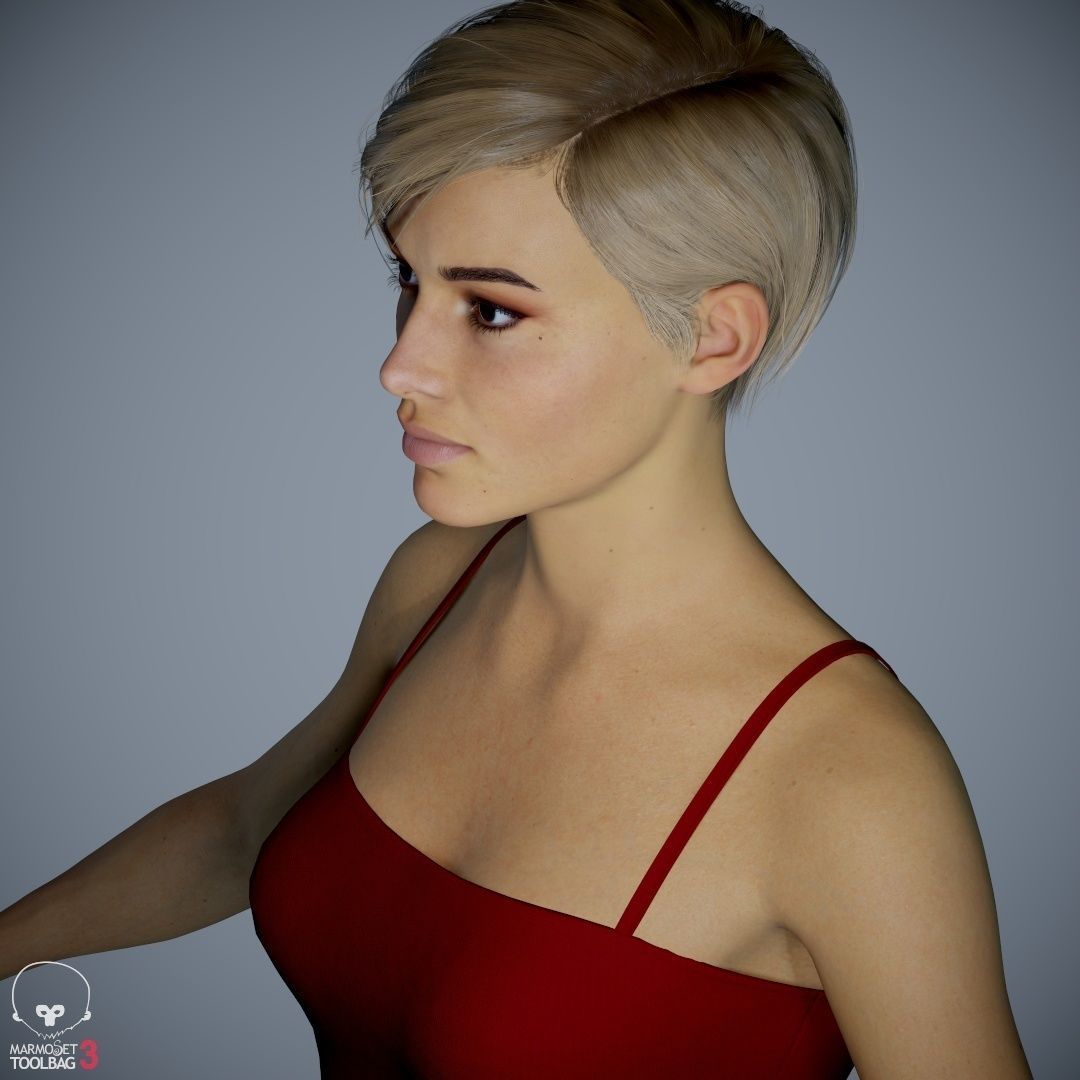 Female Character - Ana - Dress Low-poly 3D model_40