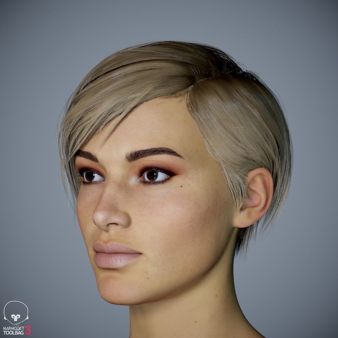 Female Character - Ana - Dress Low-poly 3D model_47