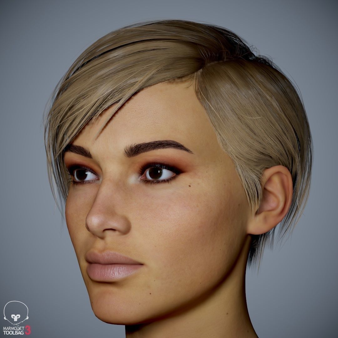 Female Character - Ana - Dress Low-poly 3D model_38