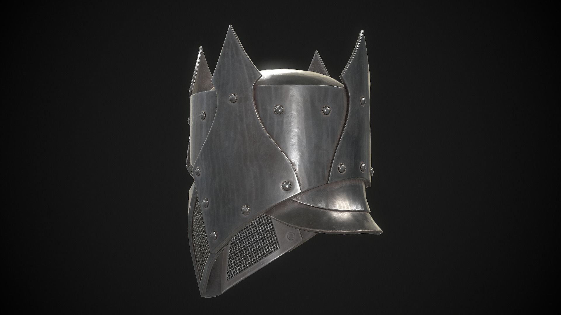 Knight Helmet 05 Low-poly 3D model_8