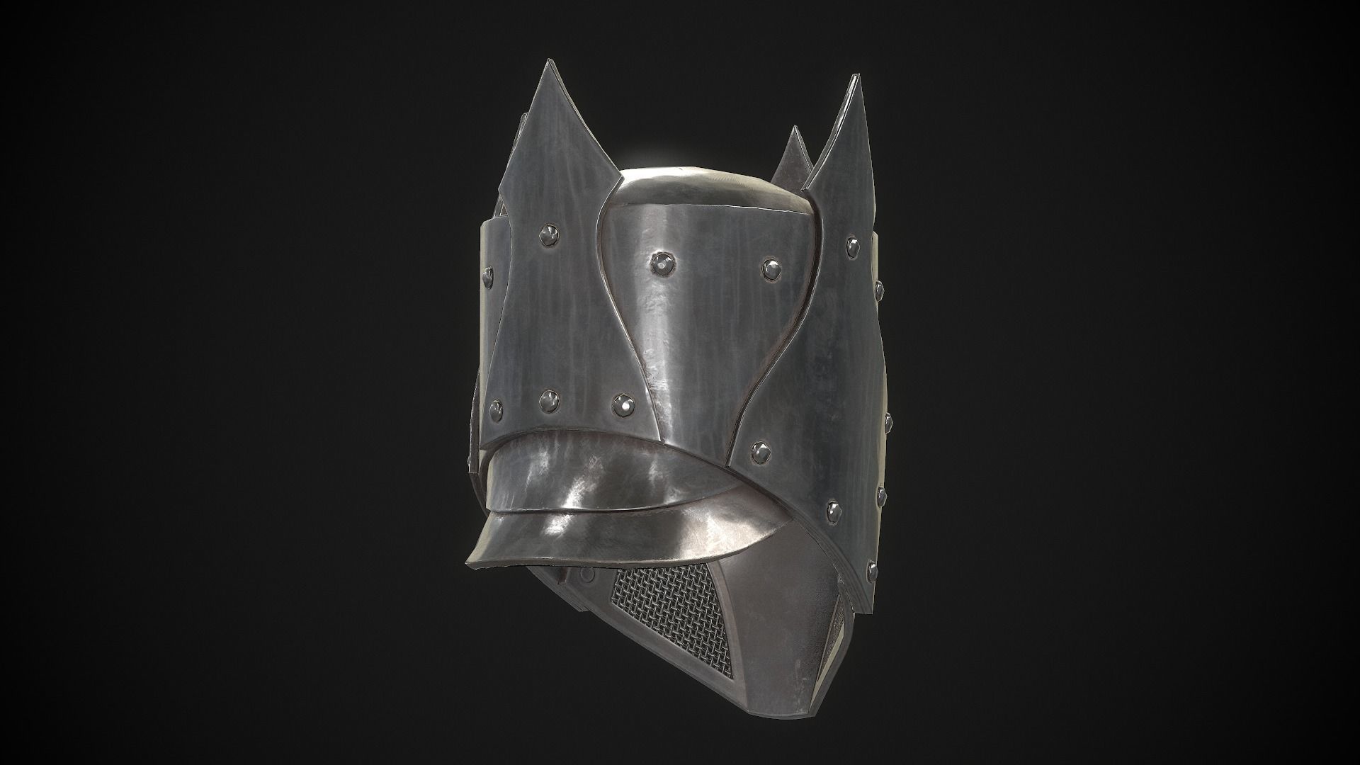 Knight Helmet 05 Low-poly 3D model_11
