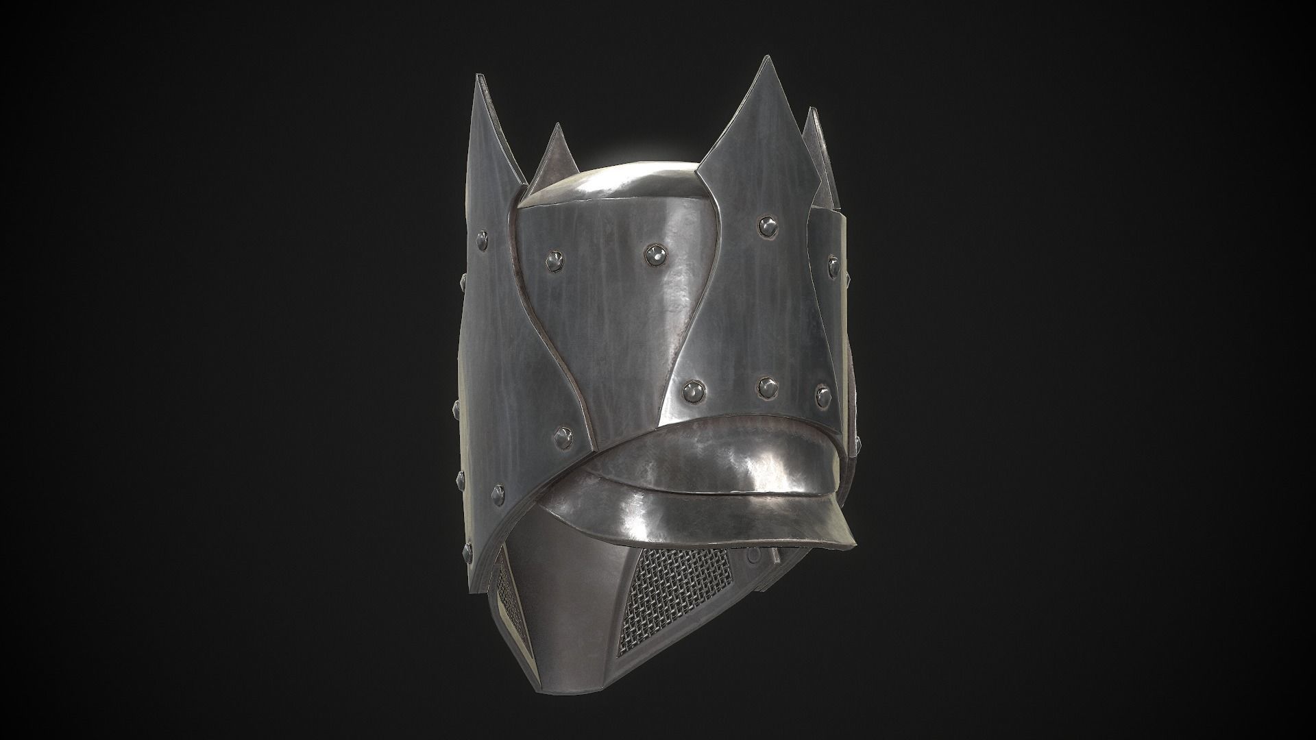Knight Helmet 05 Low-poly 3D model_9