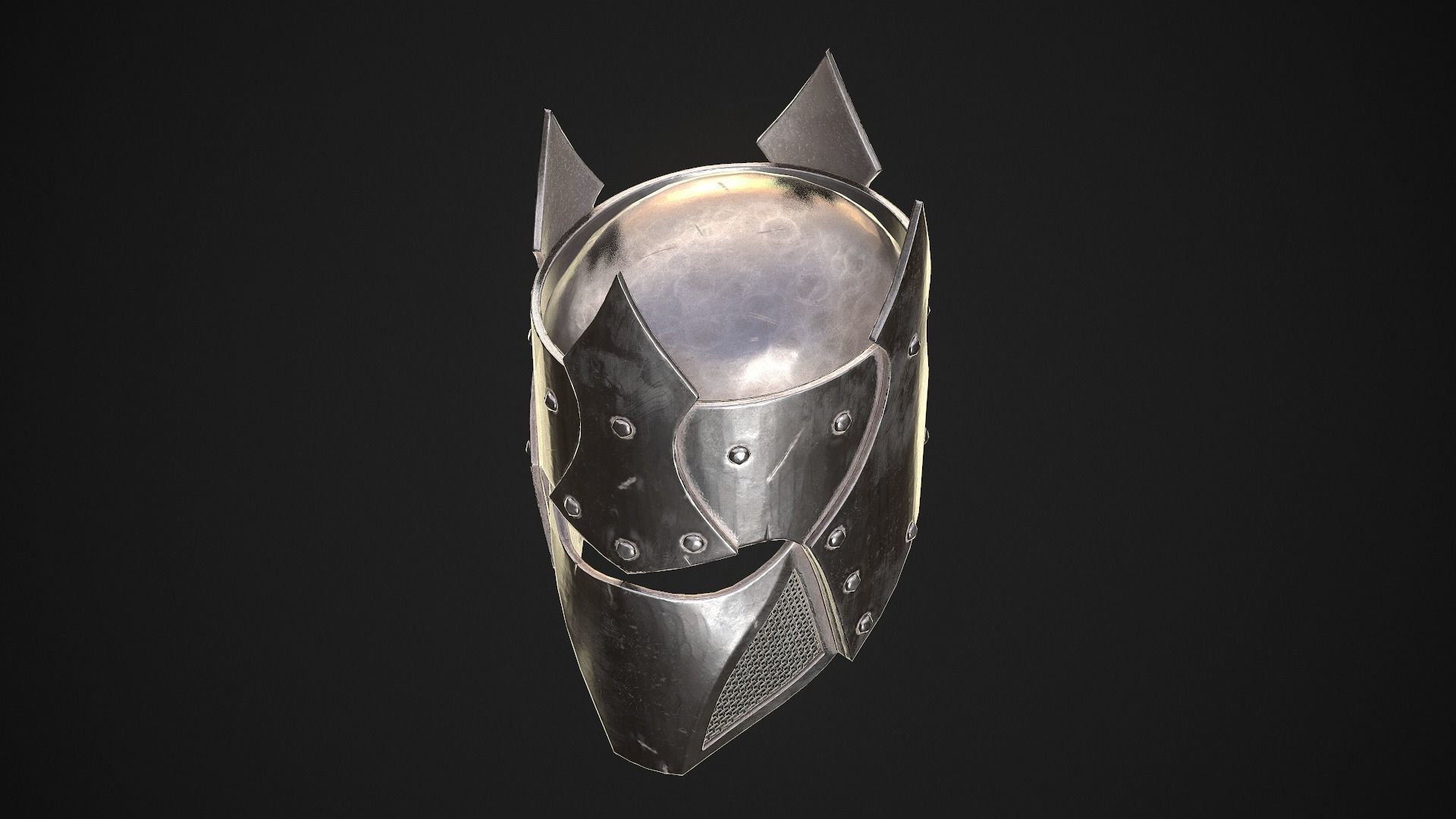 Knight Helmet 05 Low-poly 3D model_3