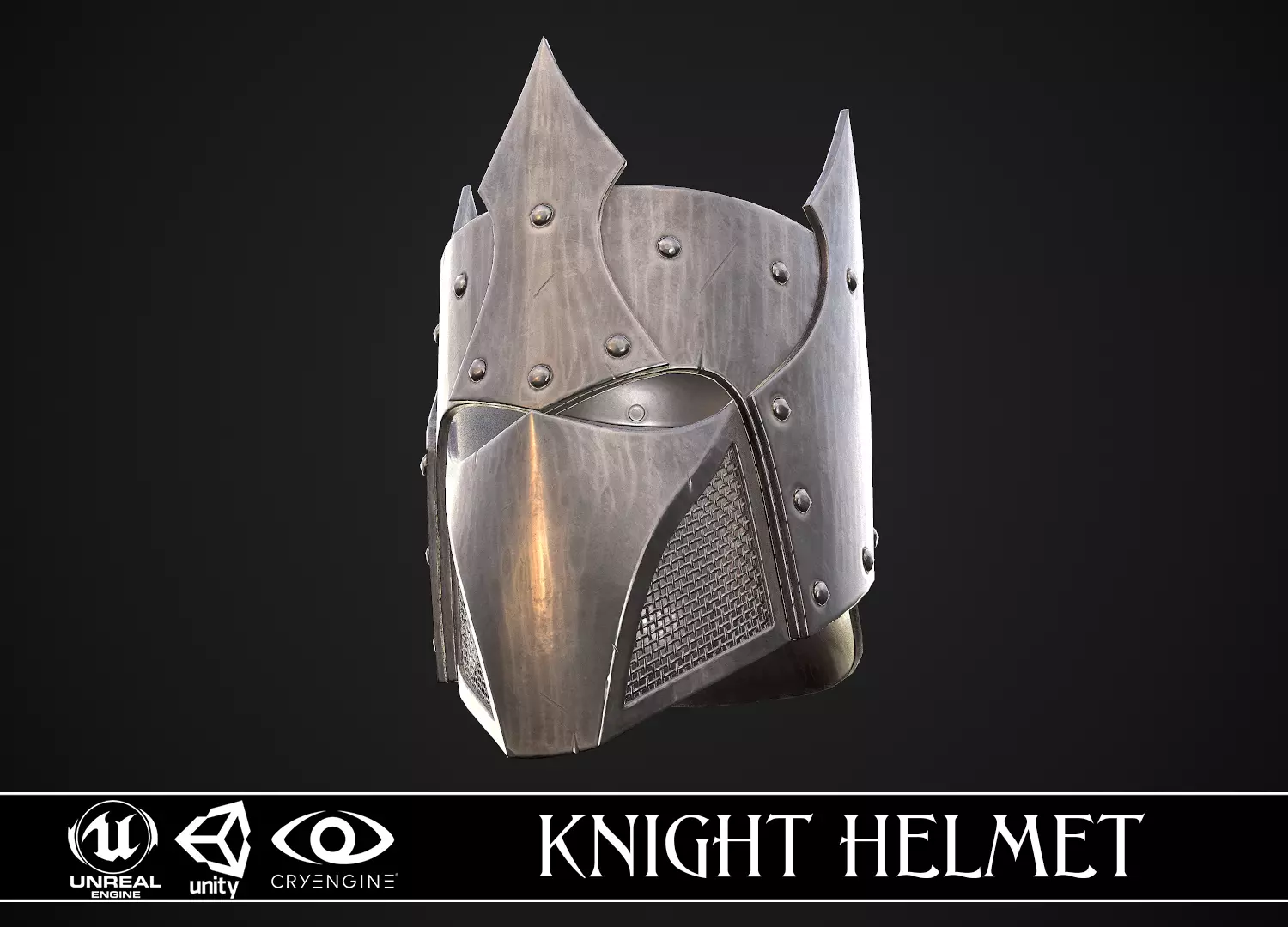 Knight Helmet 05 Low-poly 3D model_0