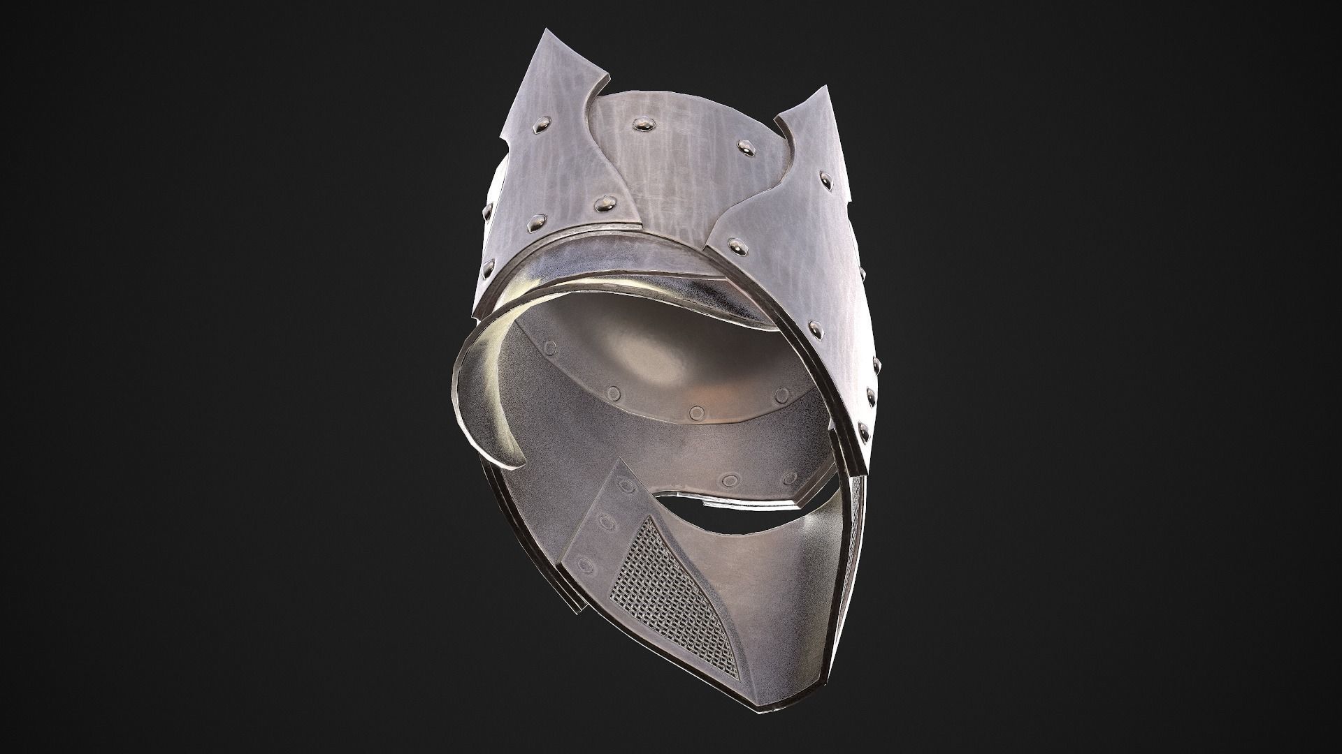Knight Helmet 05 Low-poly 3D model_16