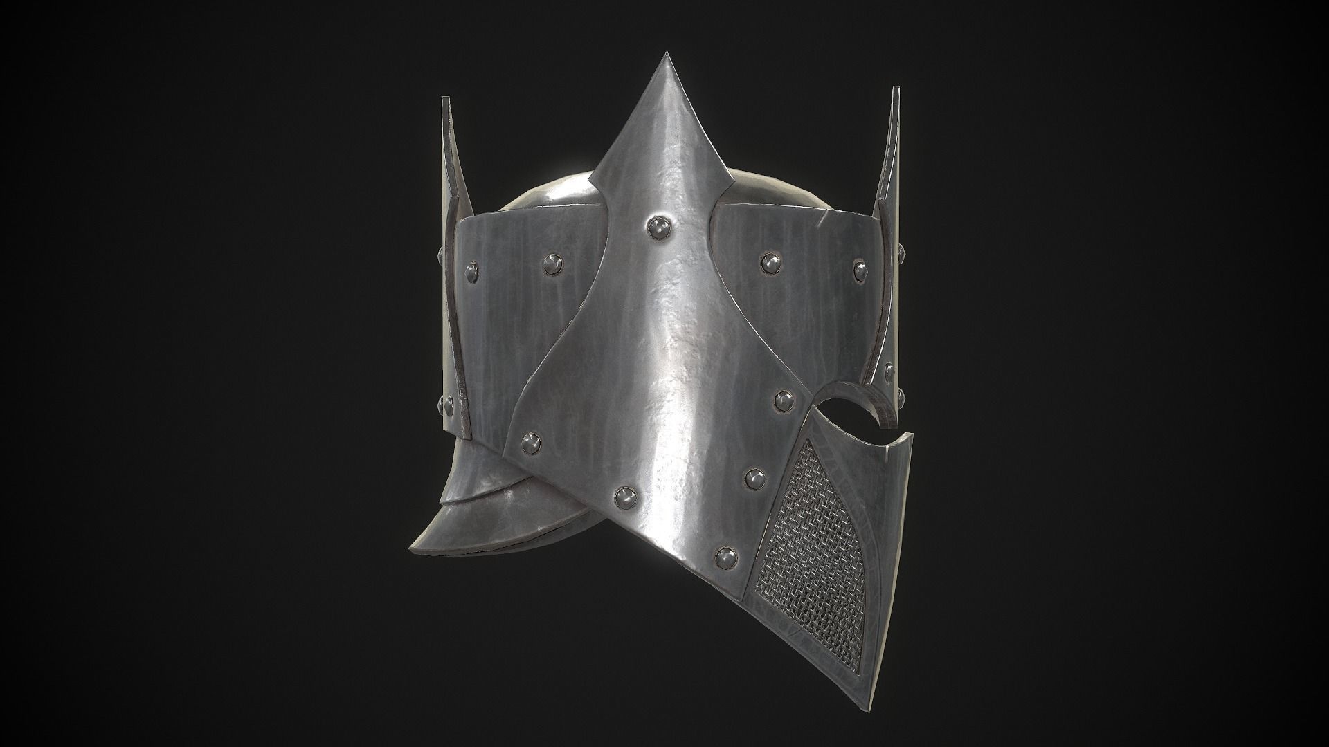 Knight Helmet 05 Low-poly 3D model_13