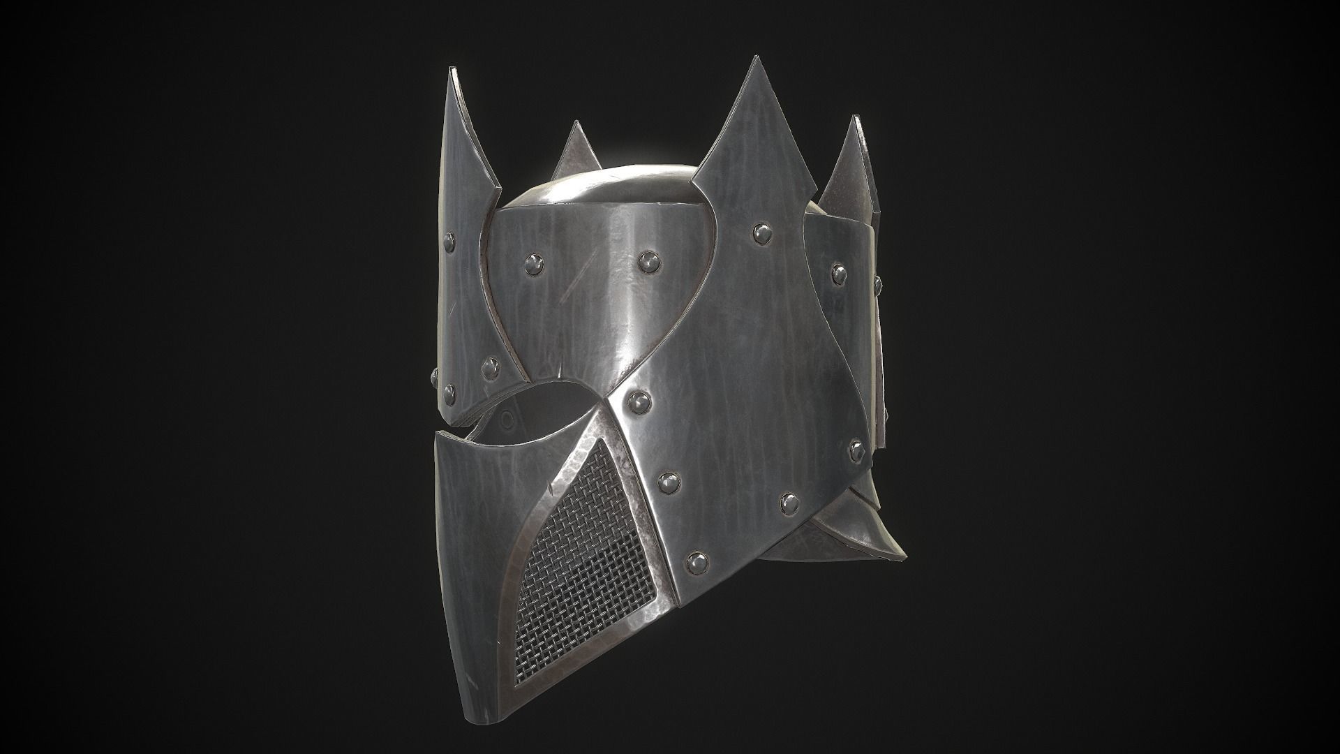 Knight Helmet 05 Low-poly 3D model_6