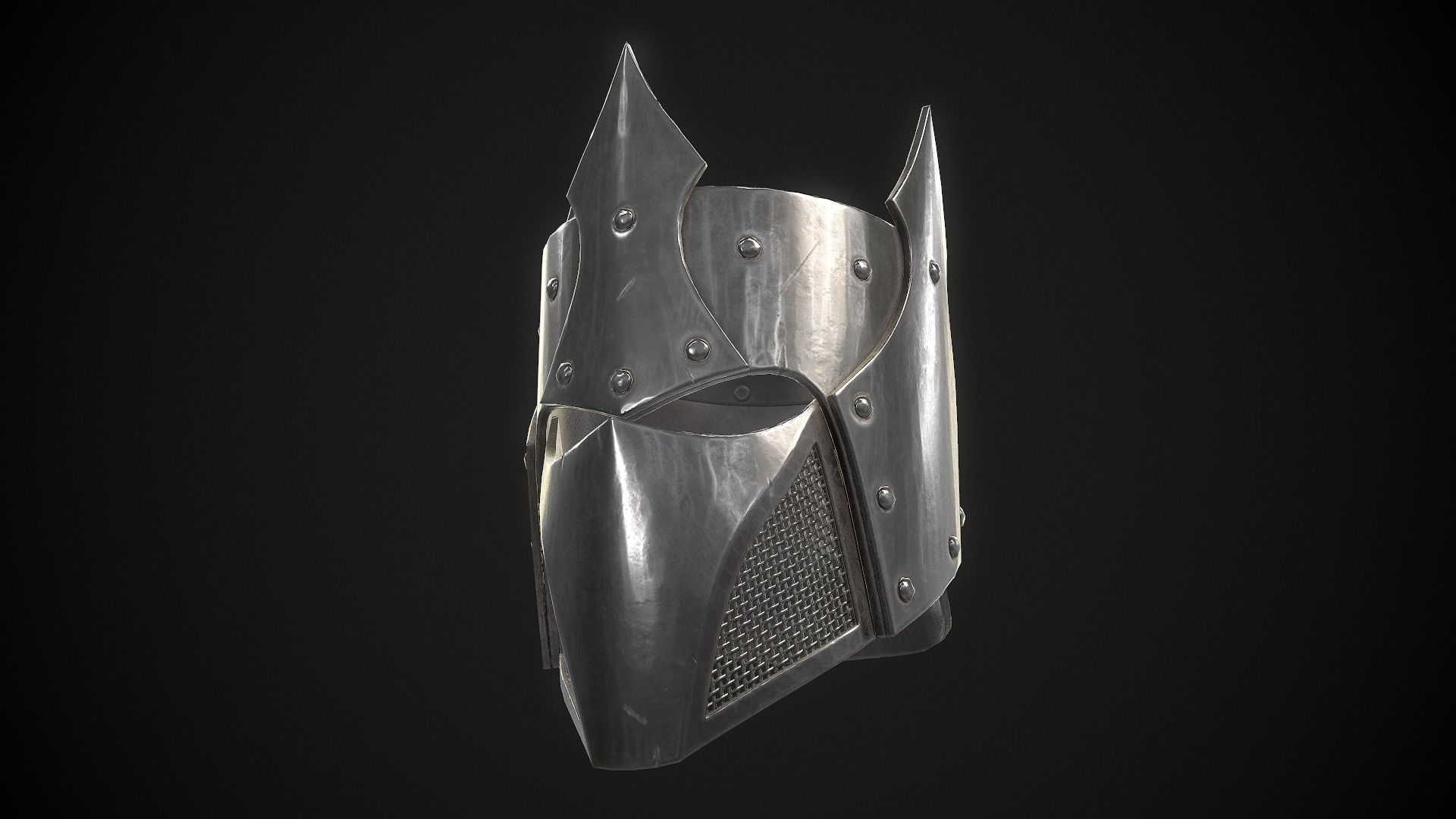 Knight Helmet 05 Low-poly 3D model_2