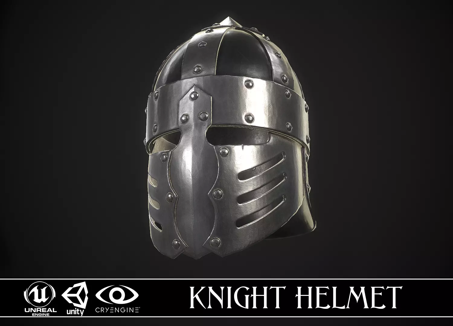 Knight Helmet 03 Low-poly 3D model_0