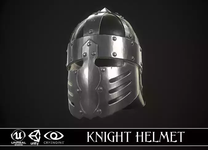 Knight Helmet 03 Low-poly 3D model
