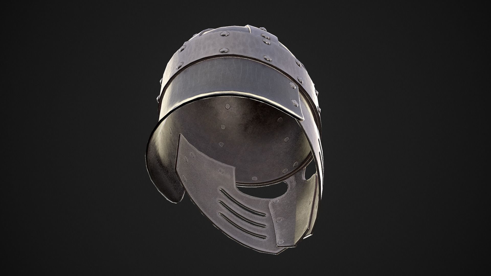 Knight Helmet 03 Low-poly 3D model_16