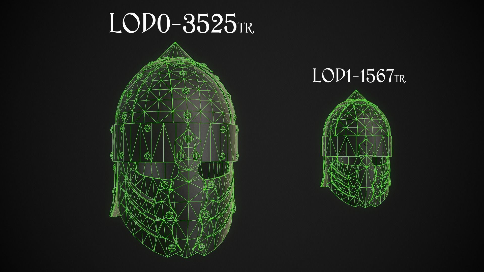 Knight Helmet 03 Low-poly 3D model_17