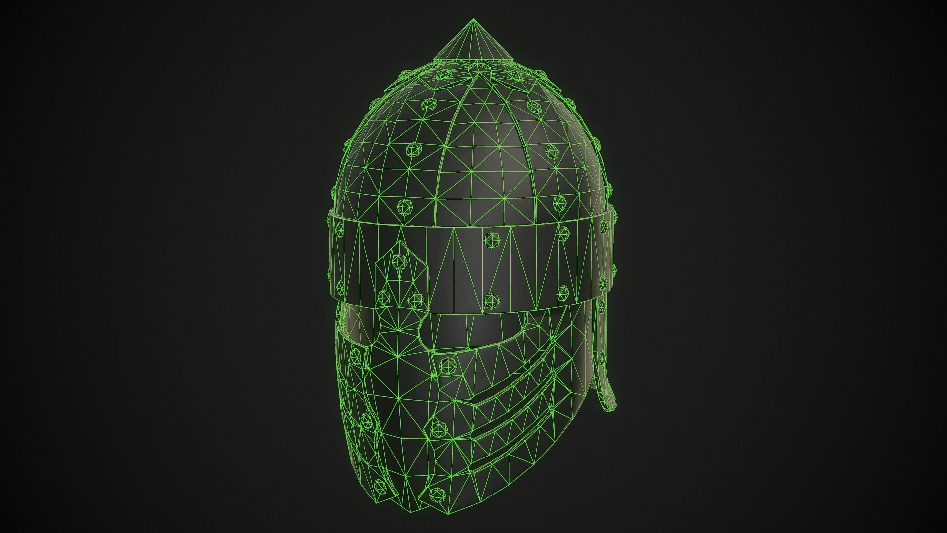 Knight Helmet 03 Low-poly 3D model_18