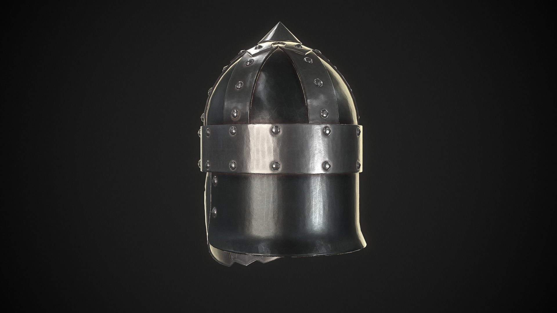 Knight Helmet 03 Low-poly 3D model_8