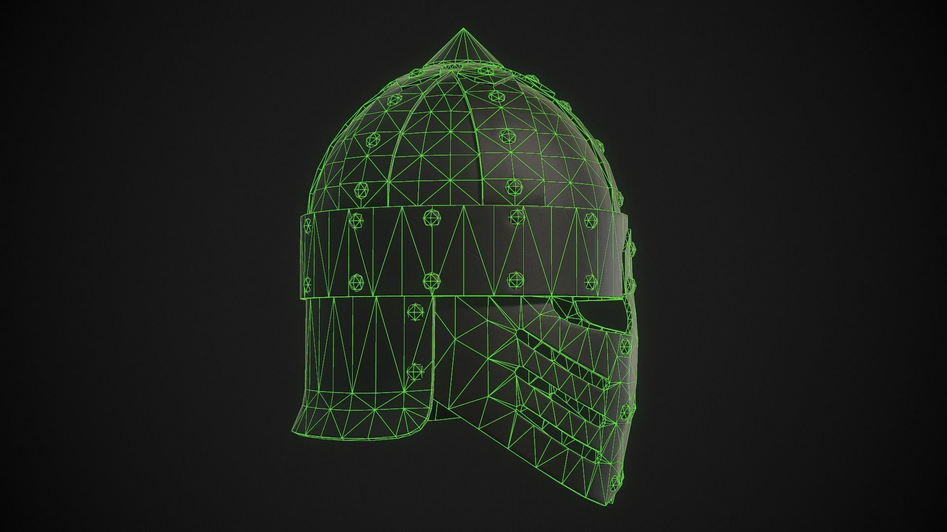 Knight Helmet 03 Low-poly 3D model_19