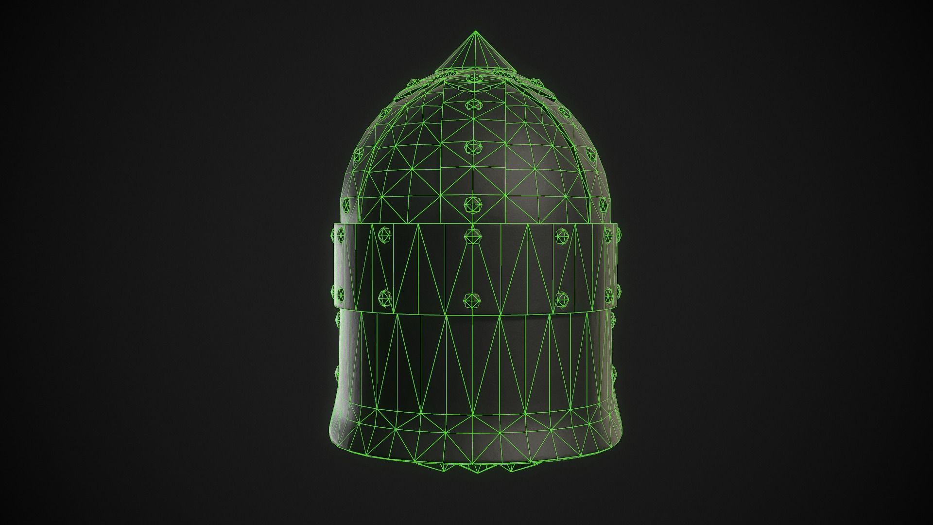 Knight Helmet 03 Low-poly 3D model_20