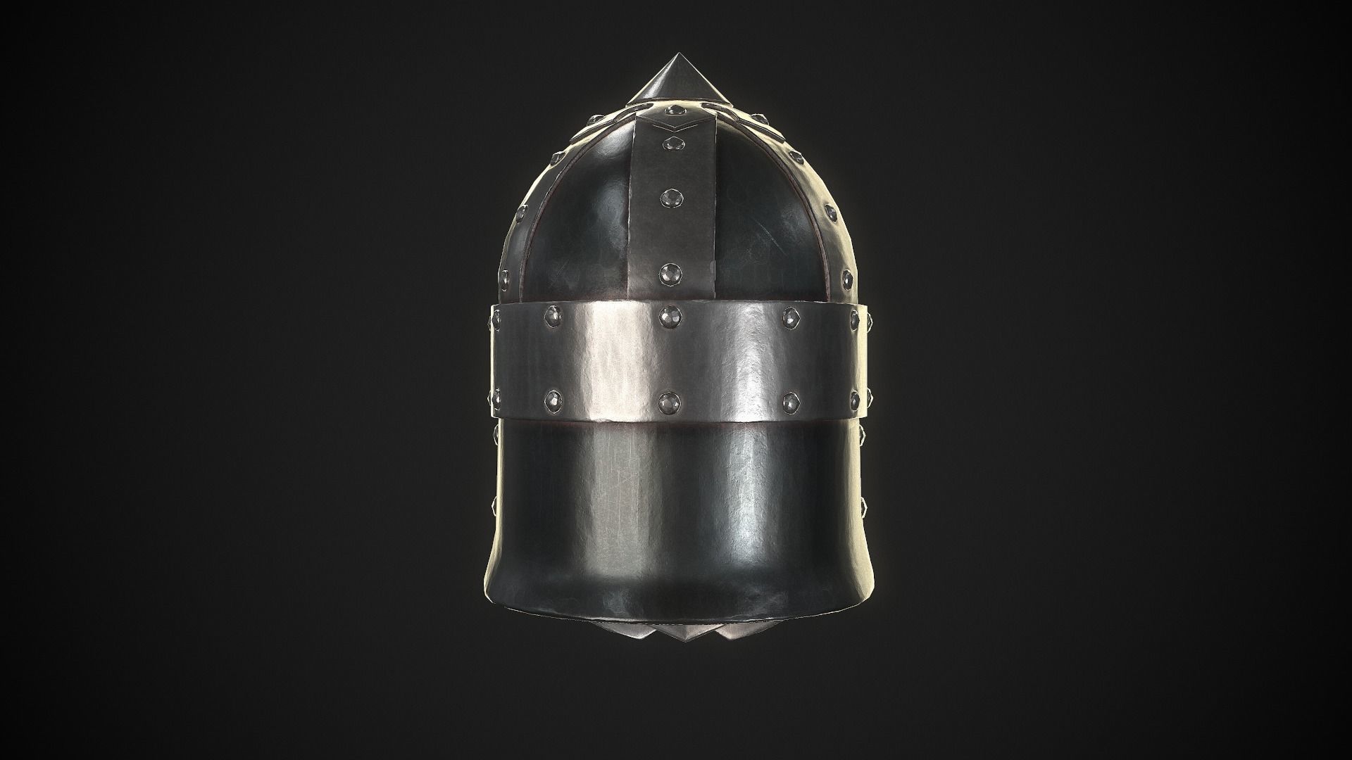 Knight Helmet 03 Low-poly 3D model_9
