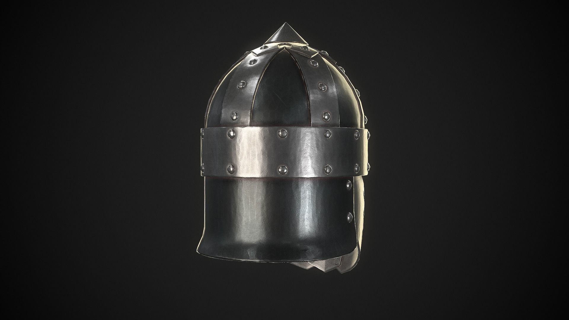 Knight Helmet 03 Low-poly 3D model_10