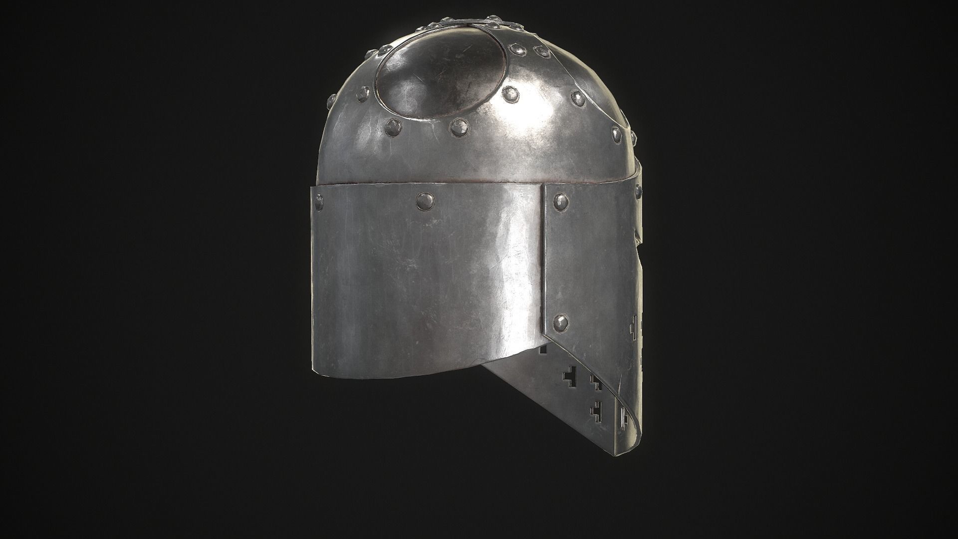 Knight Helmet 02 Low-poly 3D model_11