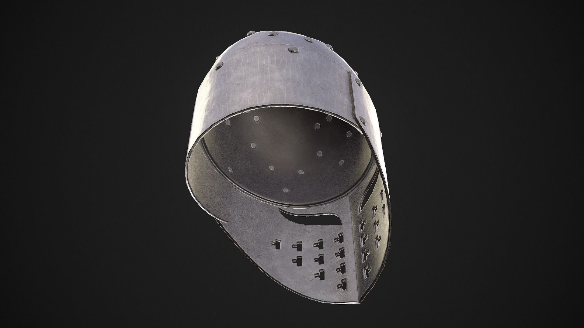 Knight Helmet 02 Low-poly 3D model_15