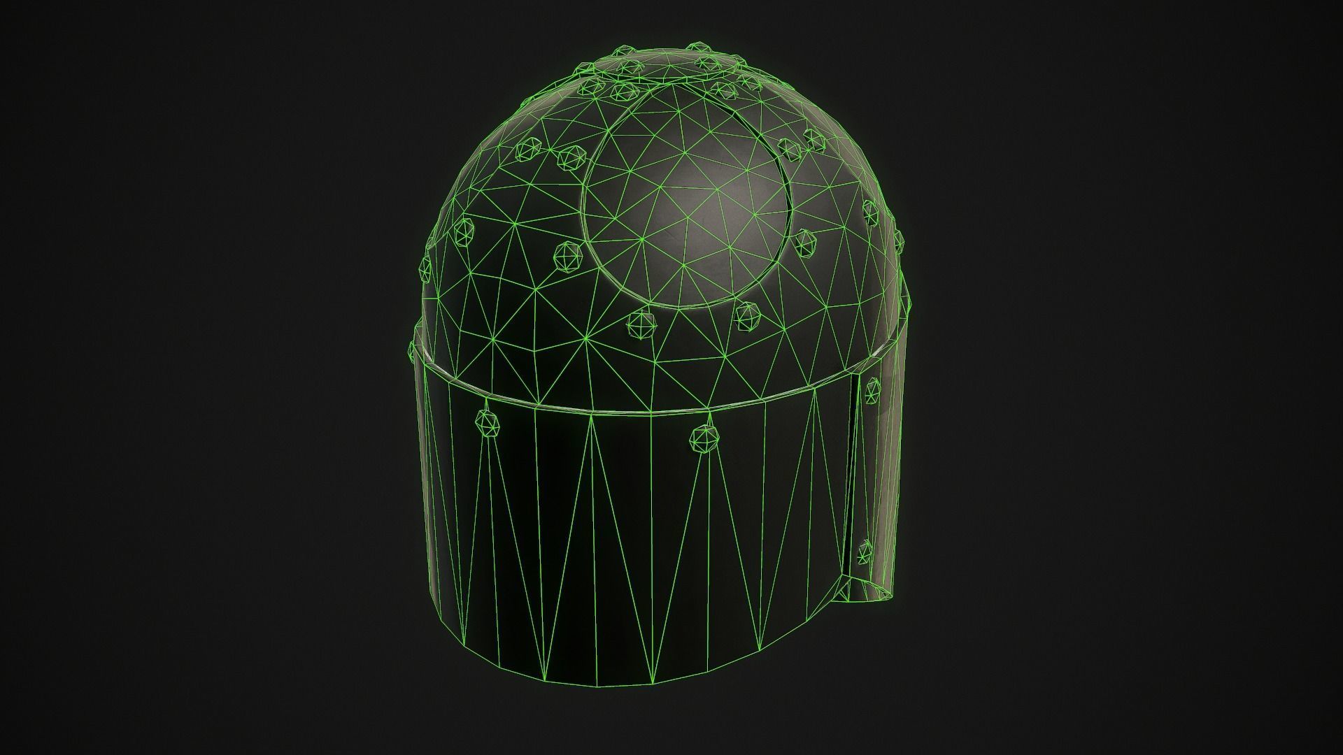 Knight Helmet 02 Low-poly 3D model_19