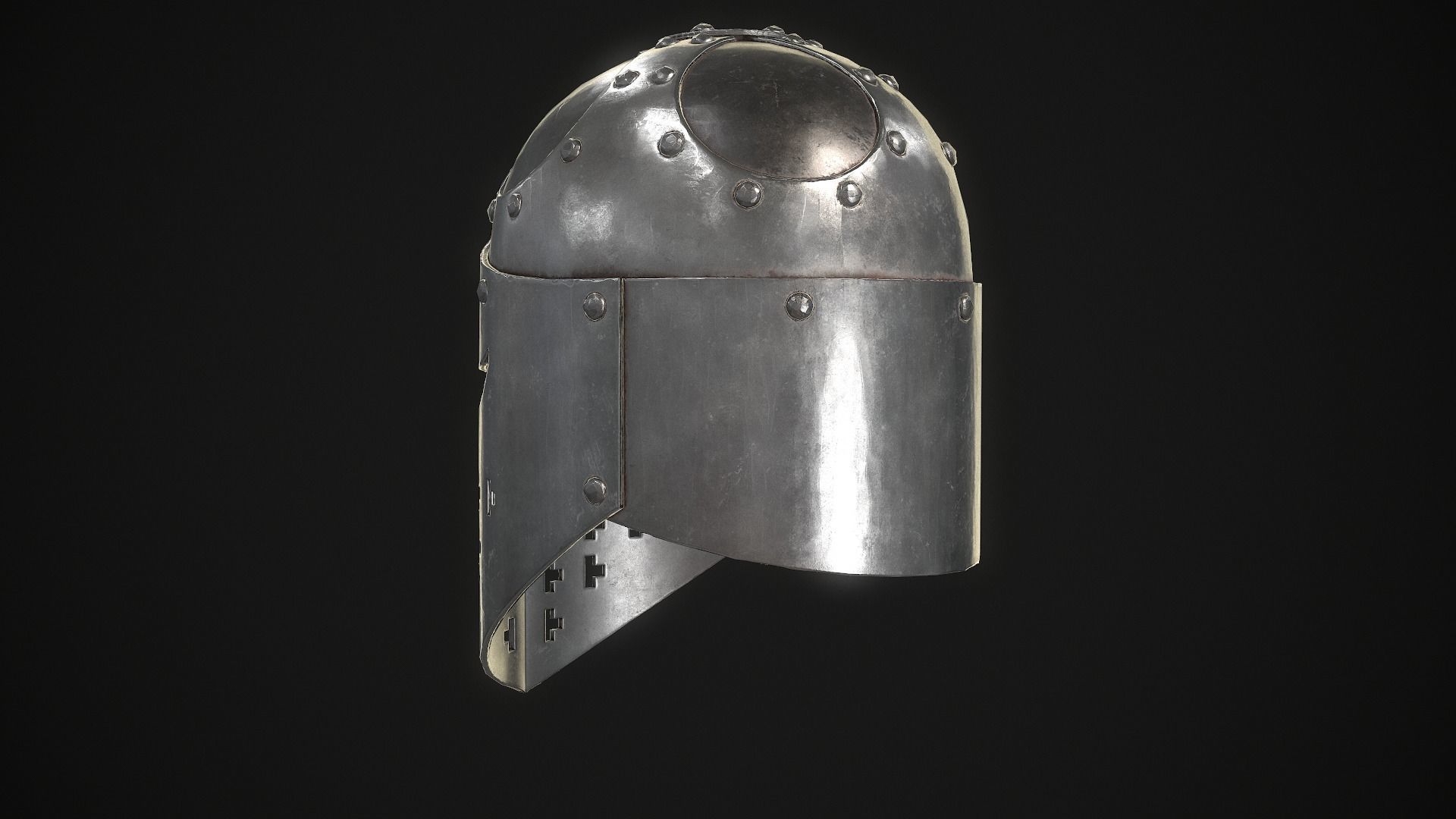 Knight Helmet 02 Low-poly 3D model_7