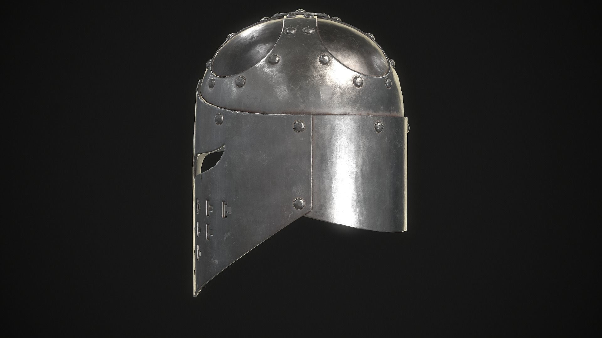 Knight Helmet 02 Low-poly 3D model_6