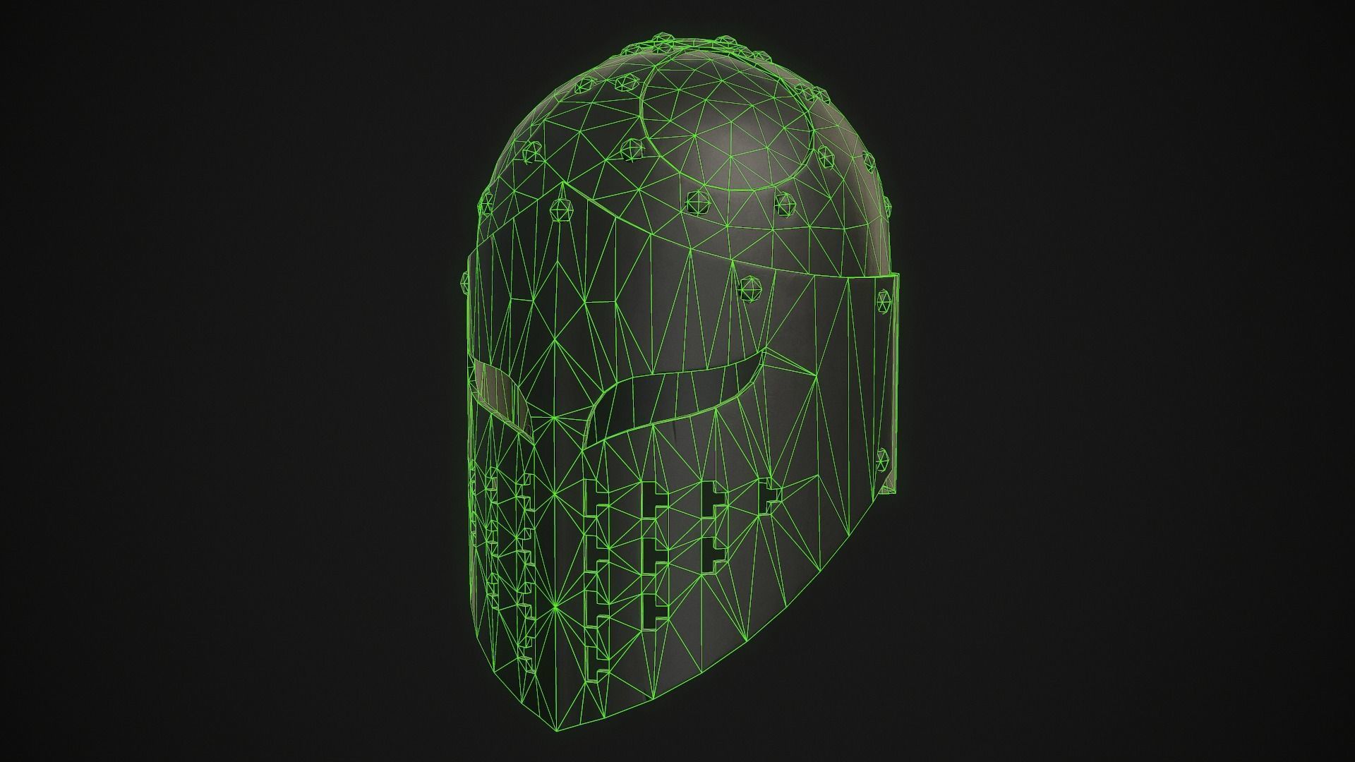 Knight Helmet 02 Low-poly 3D model_17