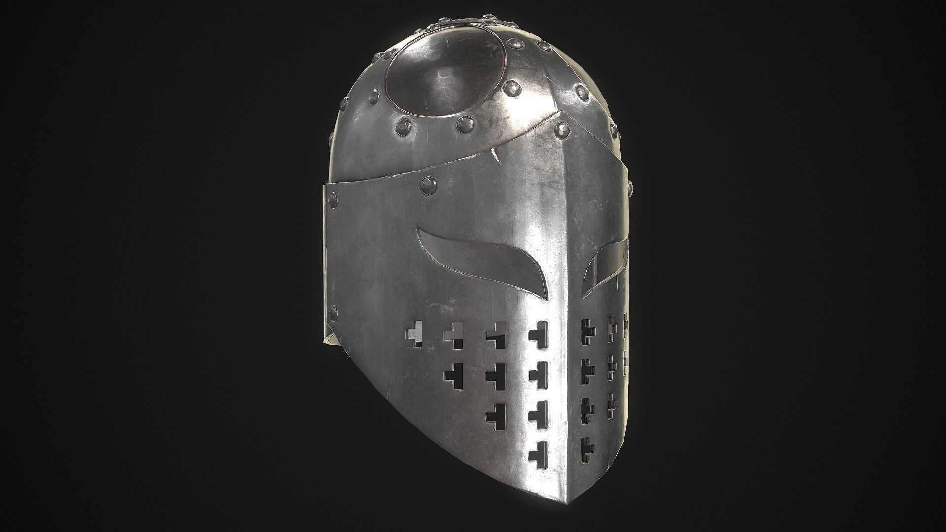 Knight Helmet 02 Low-poly 3D model_14