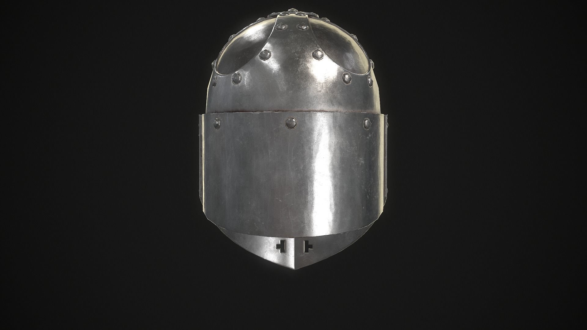 Knight Helmet 02 Low-poly 3D model_9