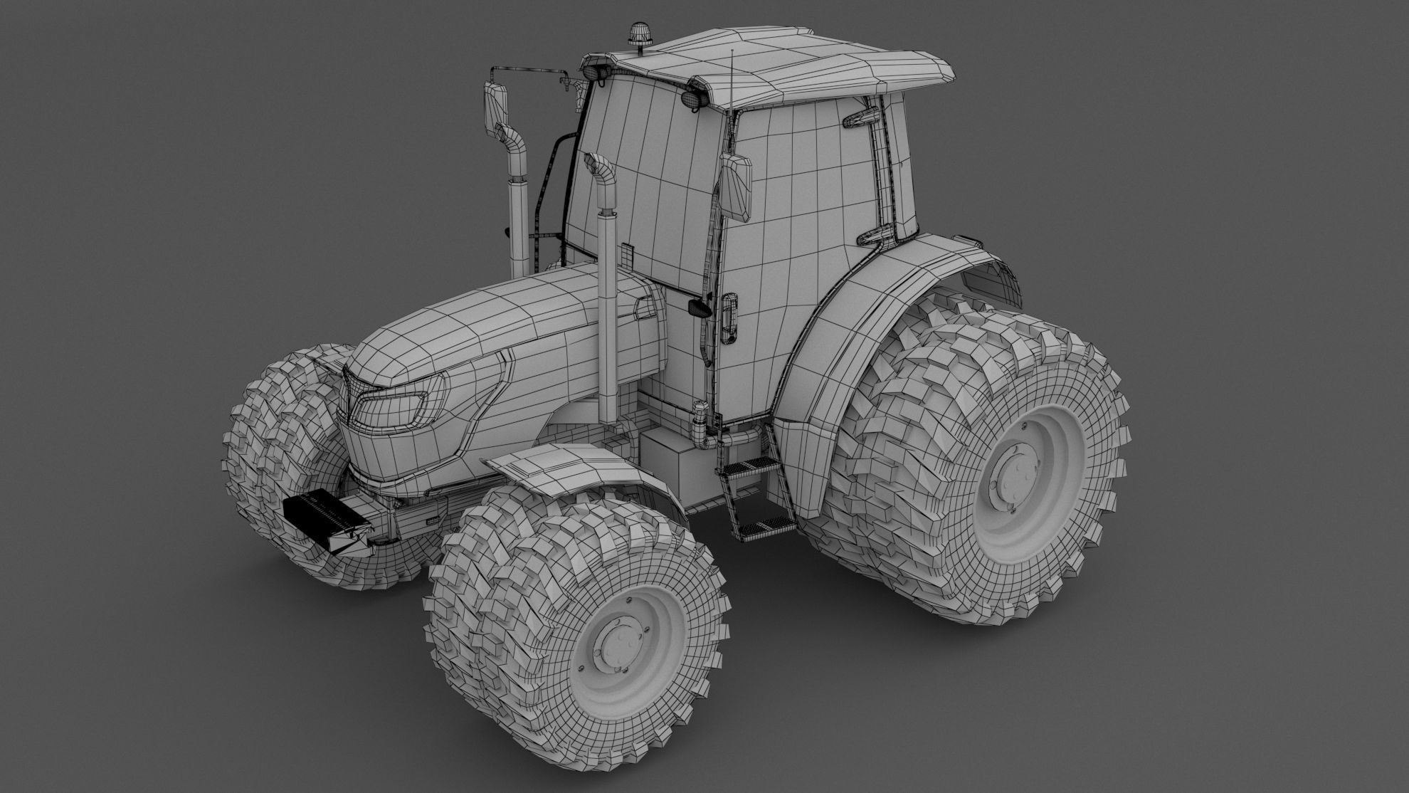 Generic Green Tractor 3D model_5