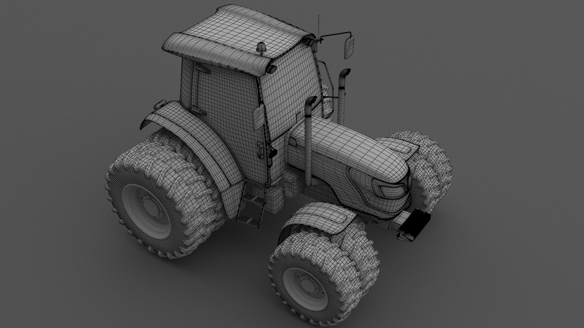 Generic Green Tractor 3D model_7
