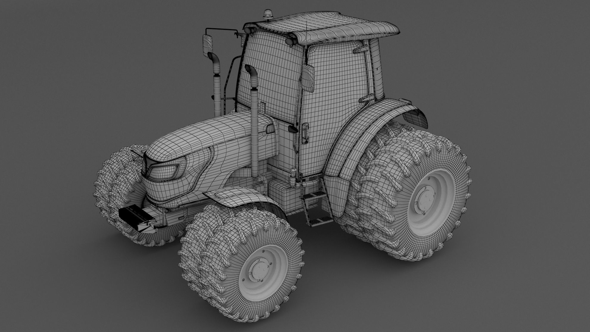 Generic Green Tractor 3D model_6