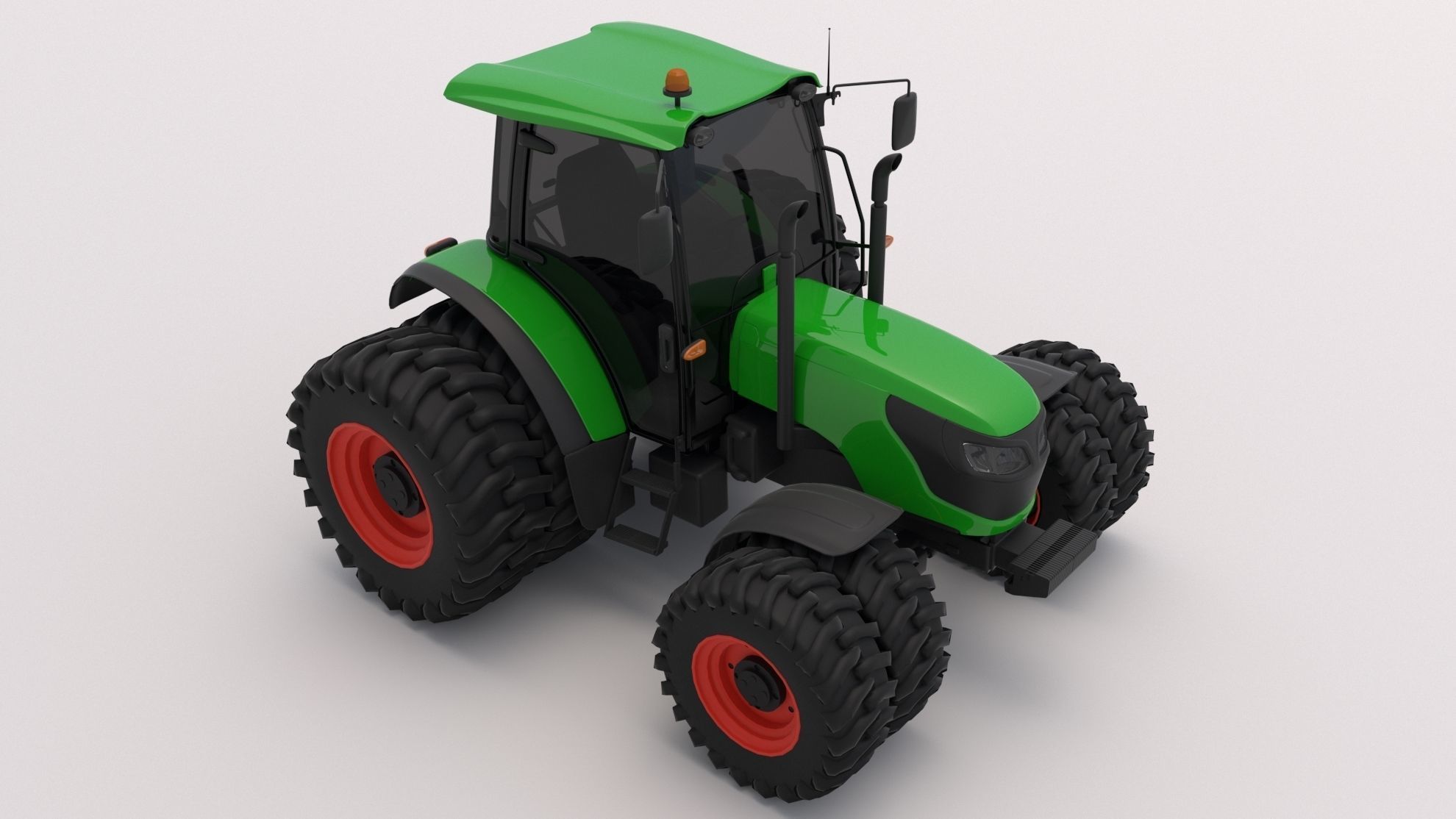 Generic Green Tractor 3D model_4