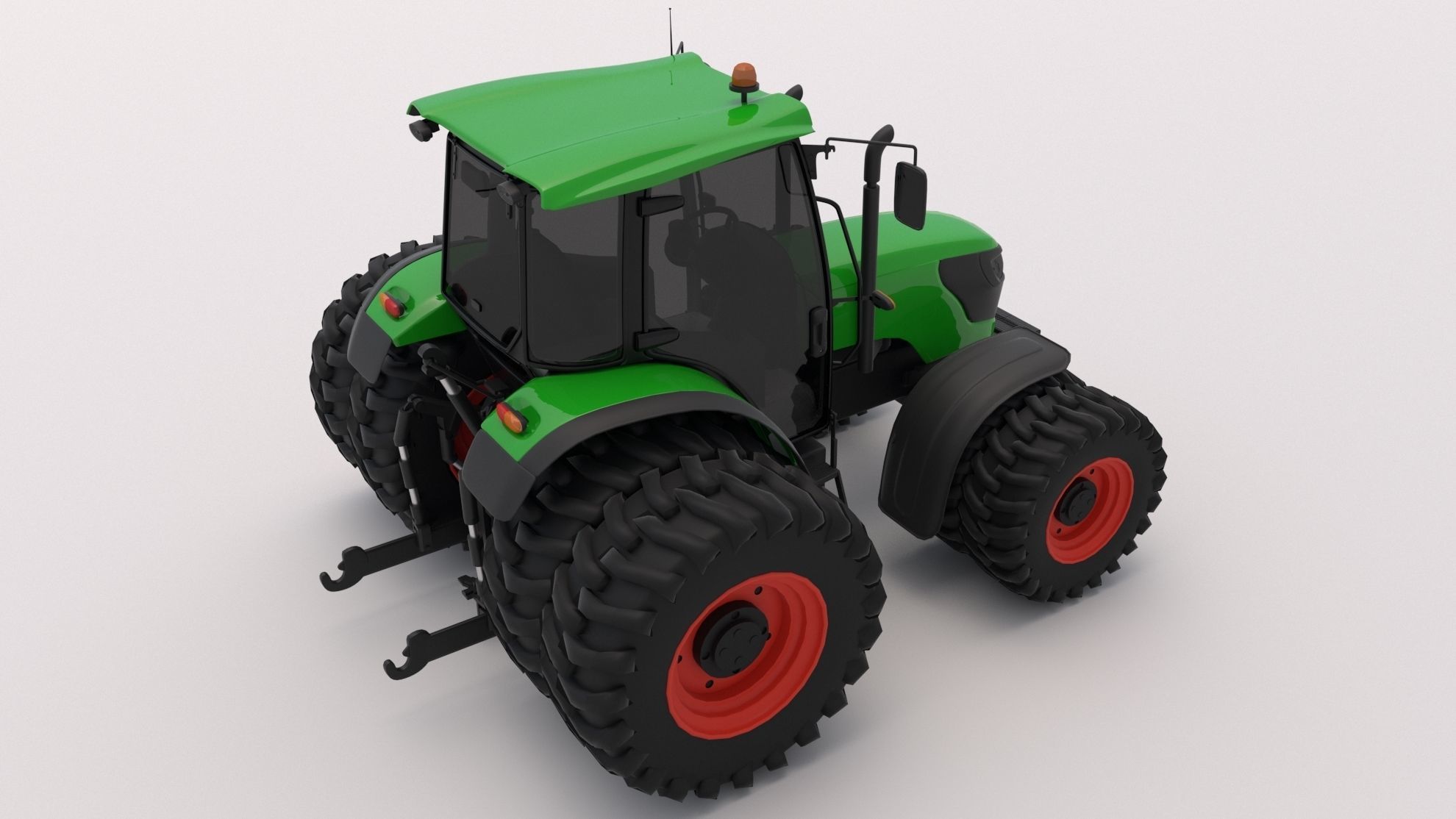 Generic Green Tractor 3D model_2
