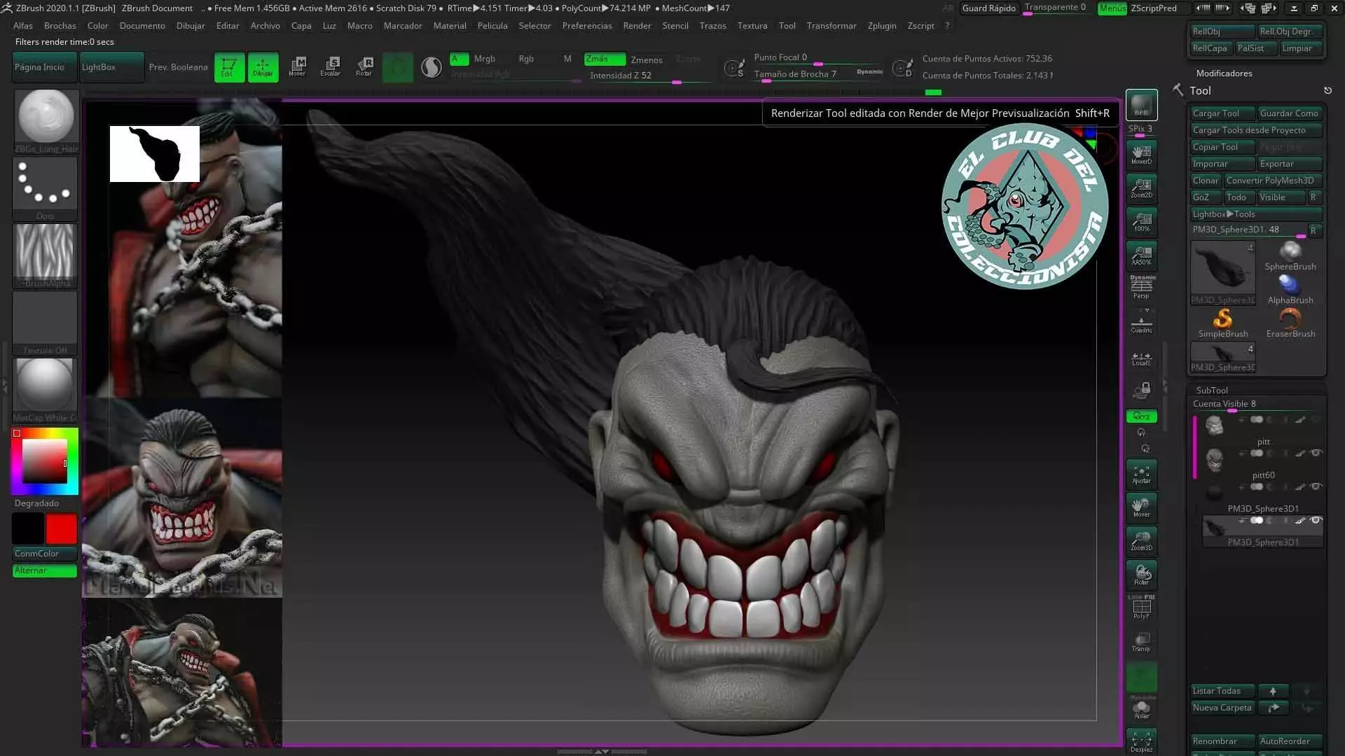 Pitt head sculpt  3D print model_0