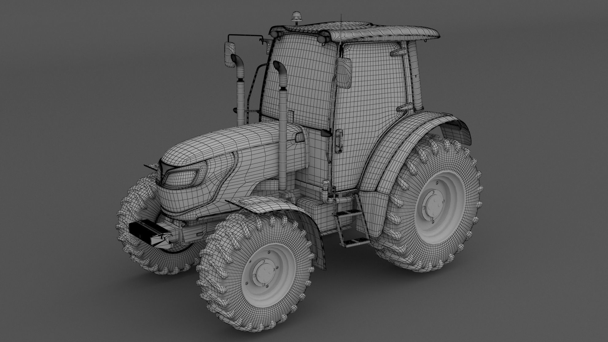Tractor Red 3D model_6