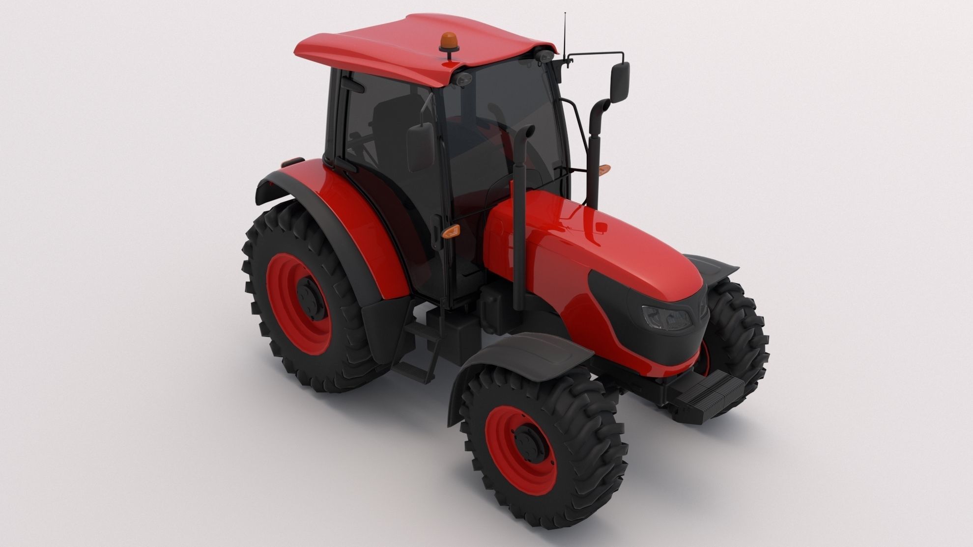 Tractor Red 3D model_4