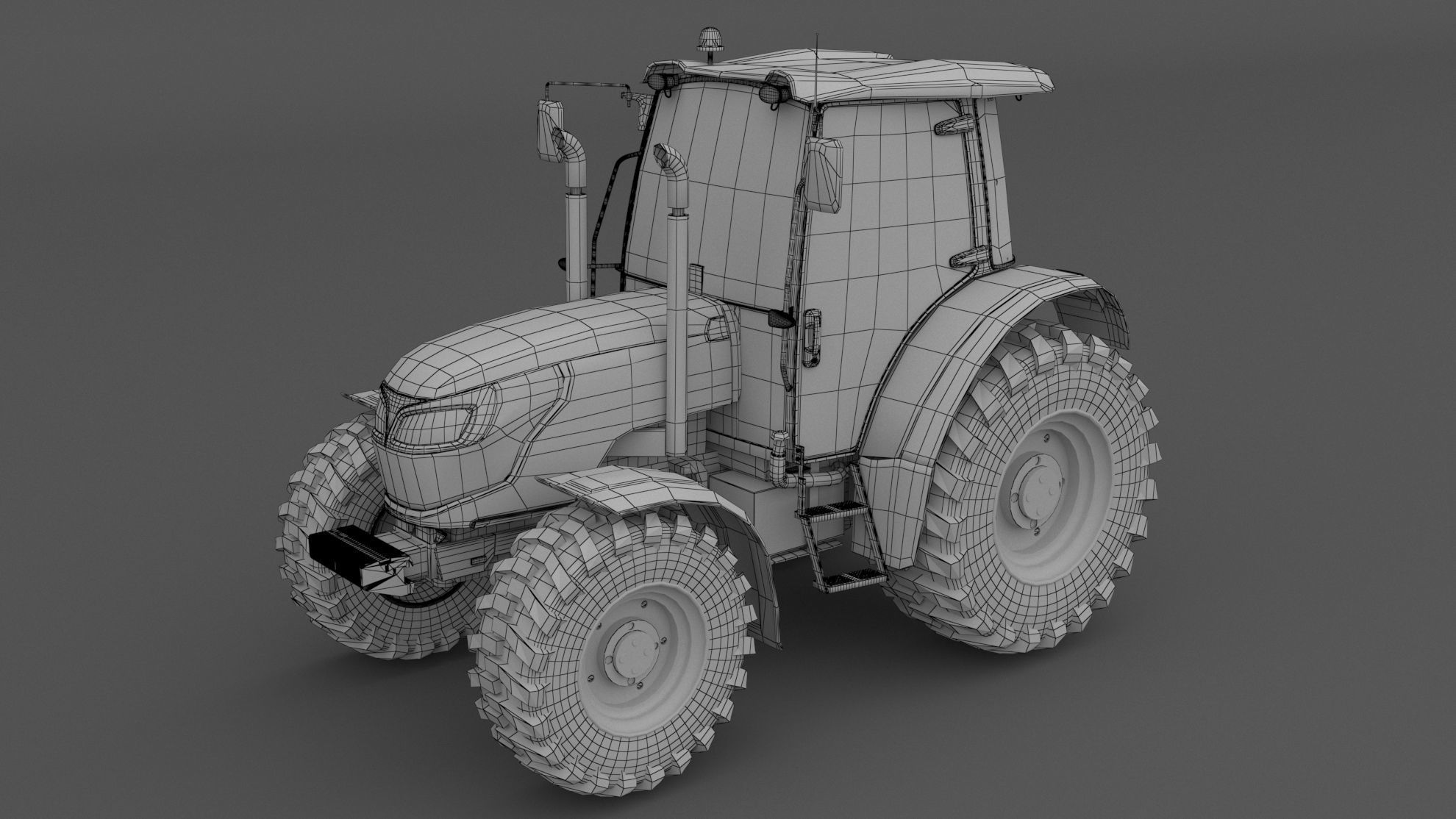 Tractor Red 3D model_5