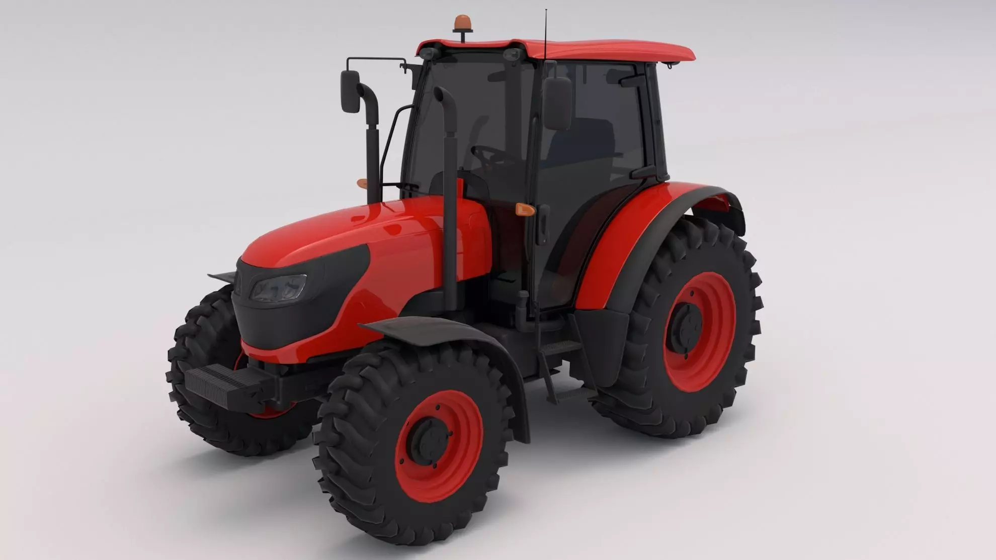 Tractor Red 3D model_0