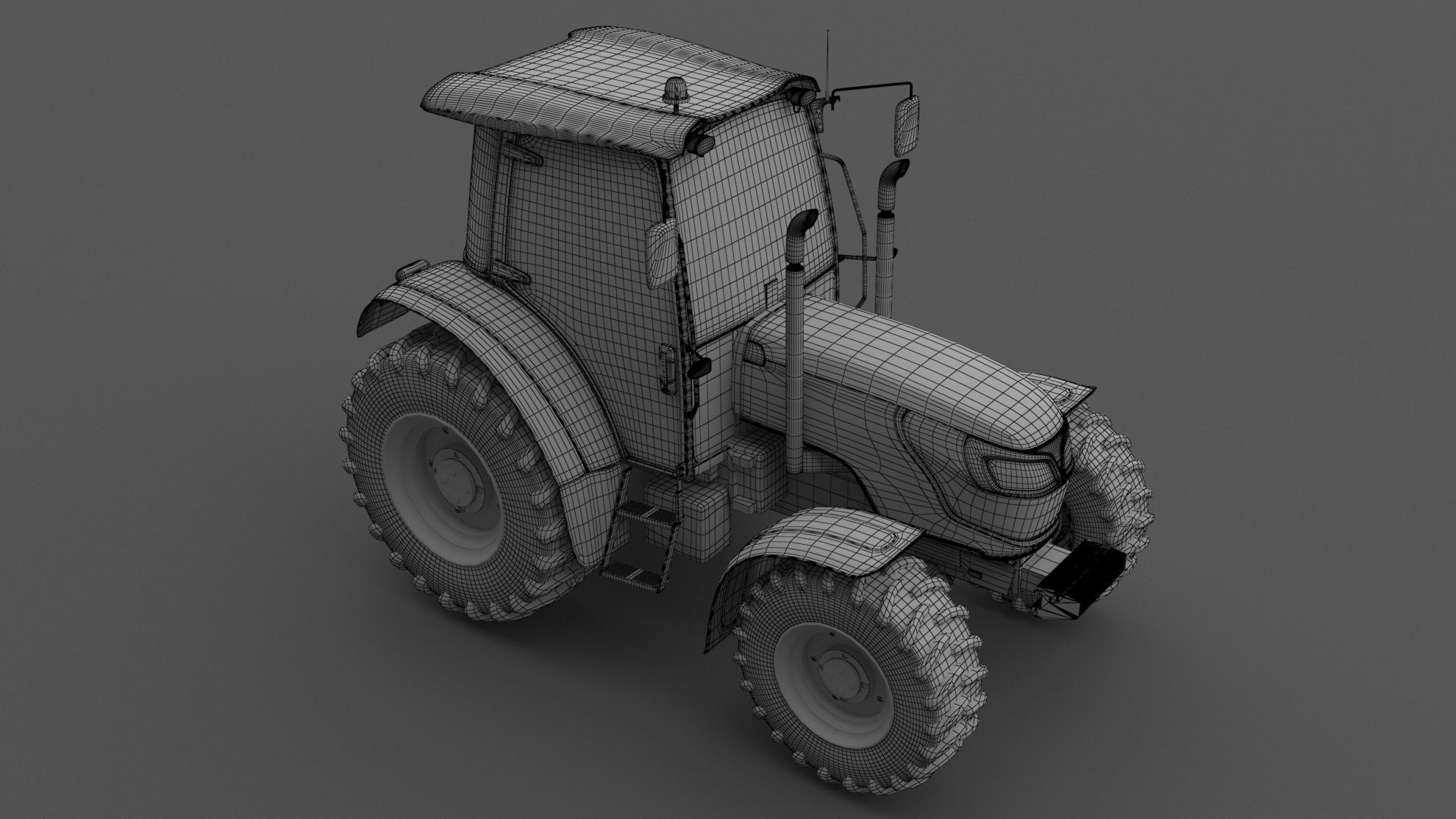Tractor Red 3D model_7