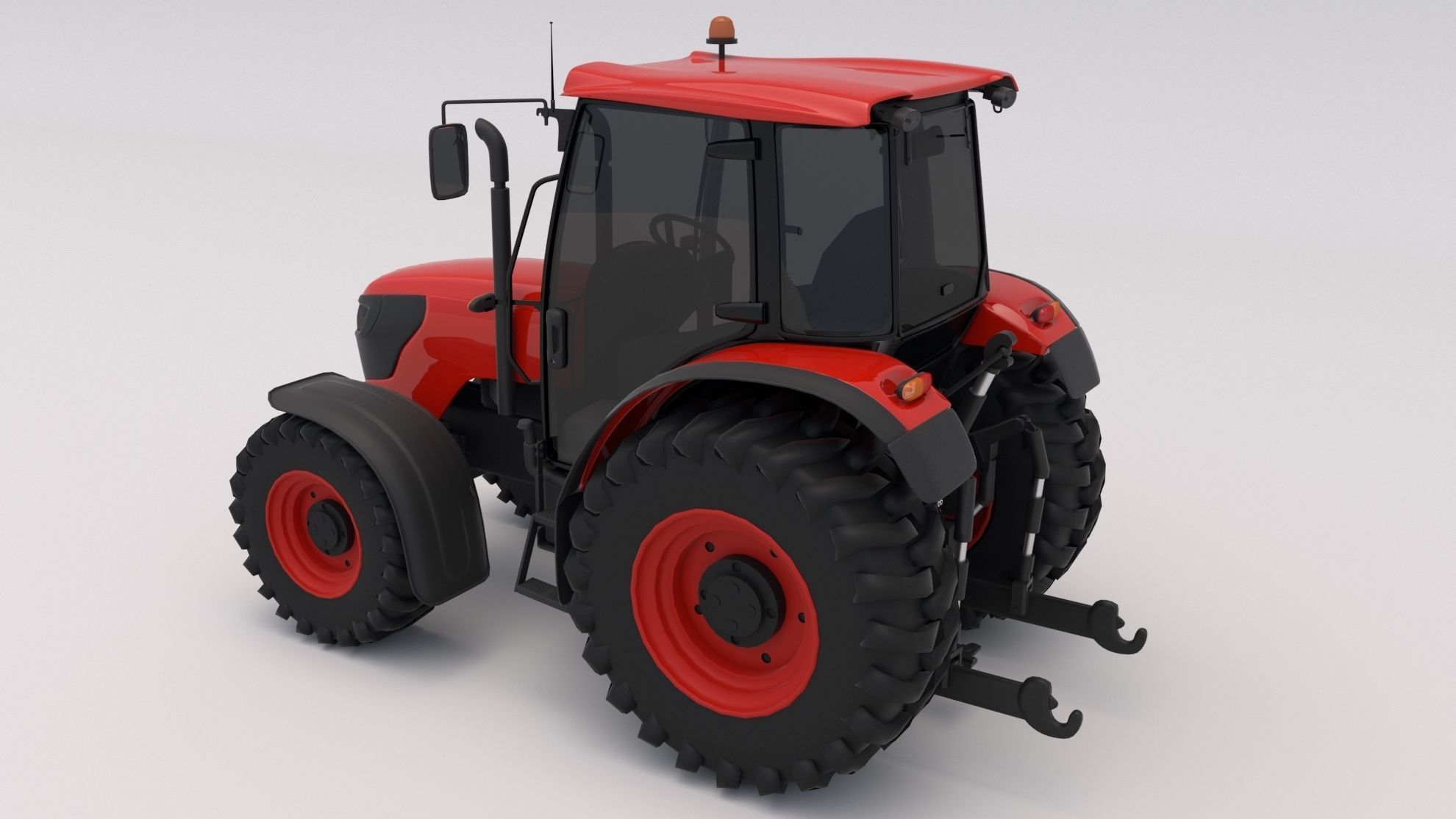Tractor Red 3D model_1
