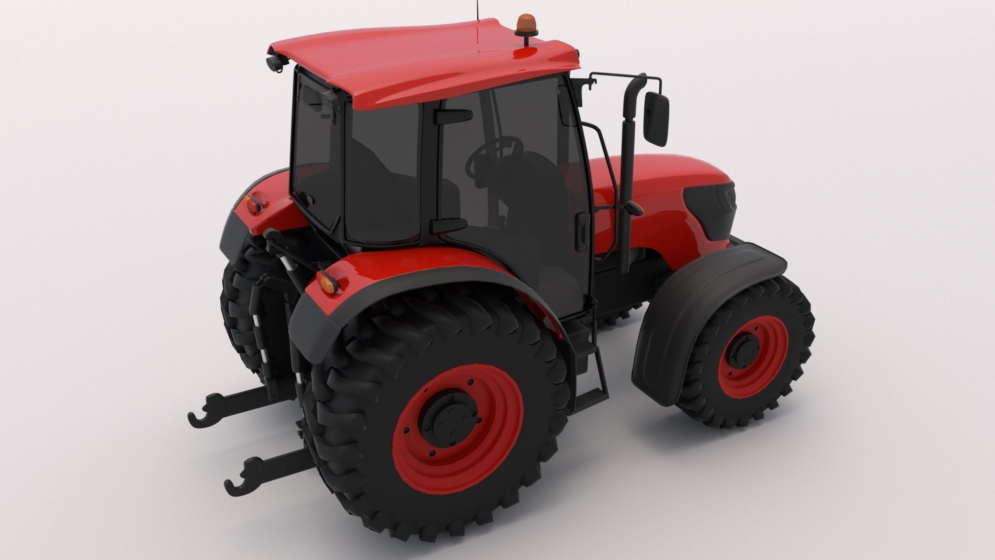 Tractor Red 3D model_2
