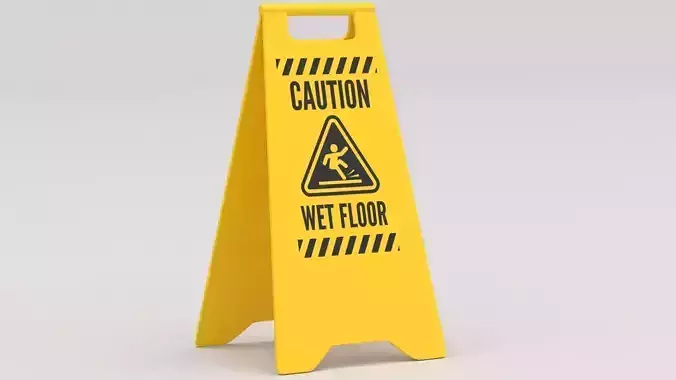 Wet Floor Sign 3D model