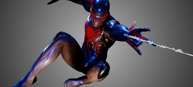 Spiderman 2099 Low-poly 3D model