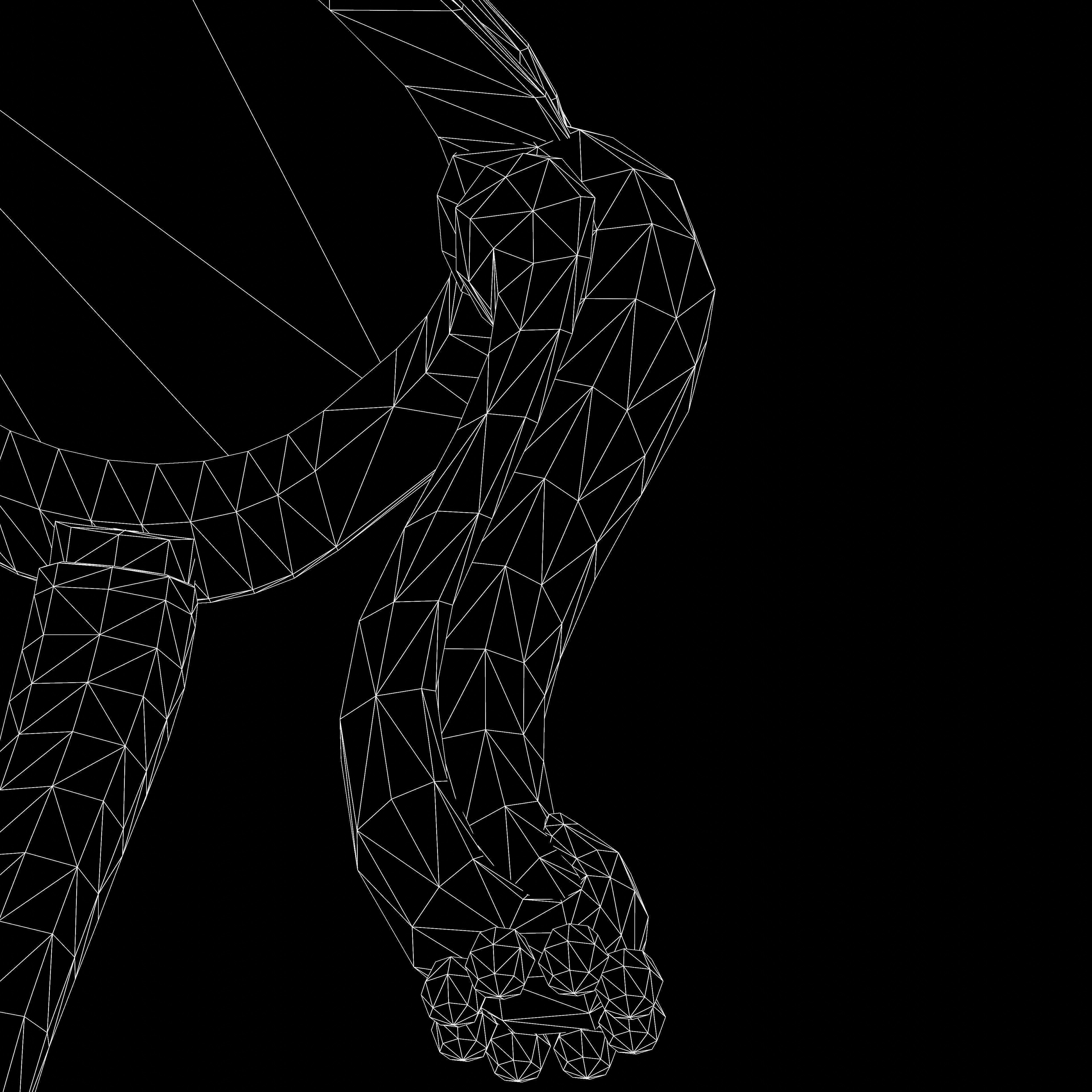 Low-Poly 3D Antique Chair Free low-poly 3D model_8