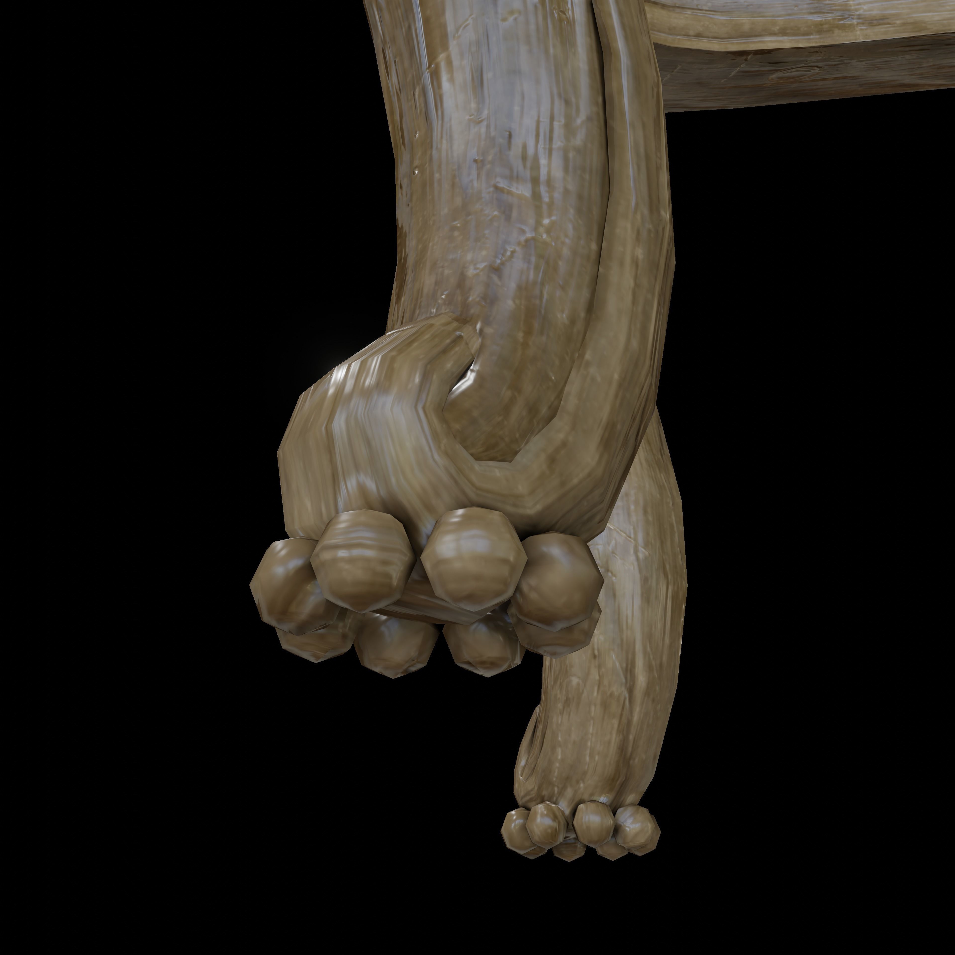 Low-Poly 3D Antique Chair Free low-poly 3D model_4