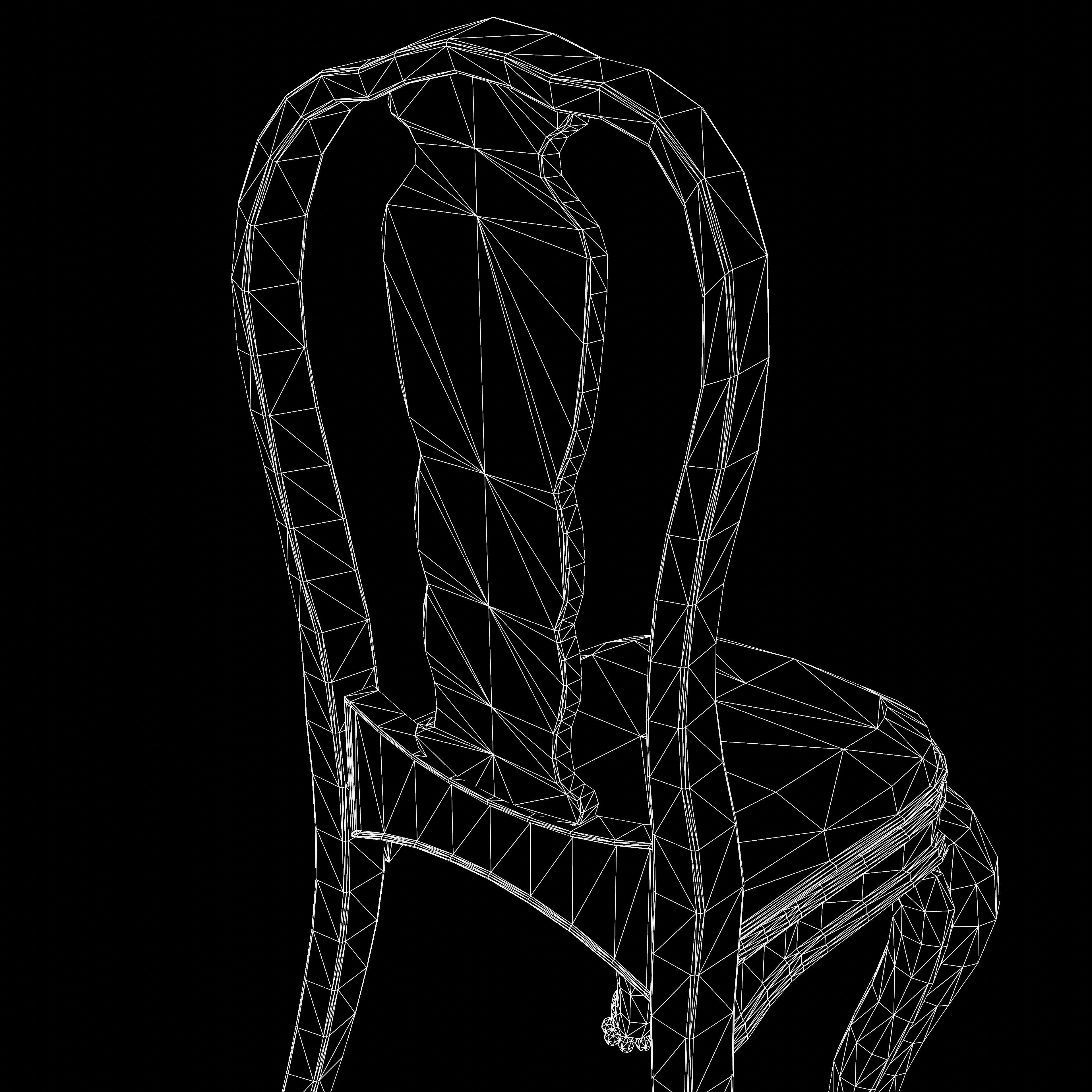 Low-Poly 3D Antique Chair Free low-poly 3D model_10